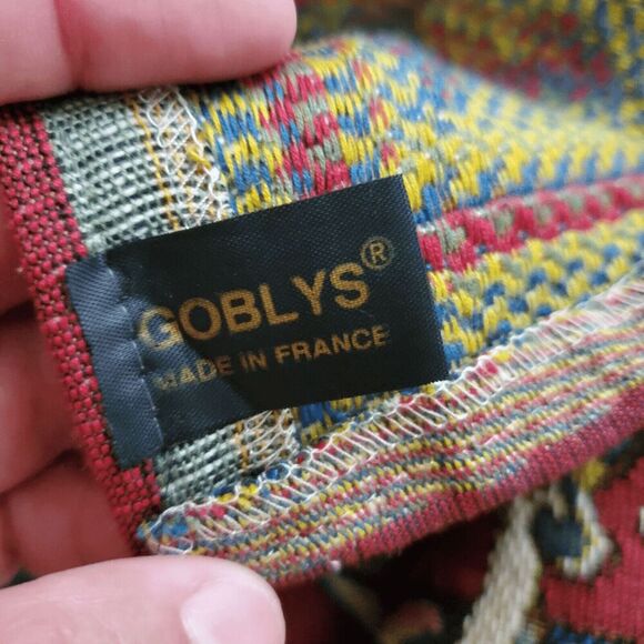 Vintage Goblys Made In France Fruit Tapestry 57"X 57" - Picture 9 of 9